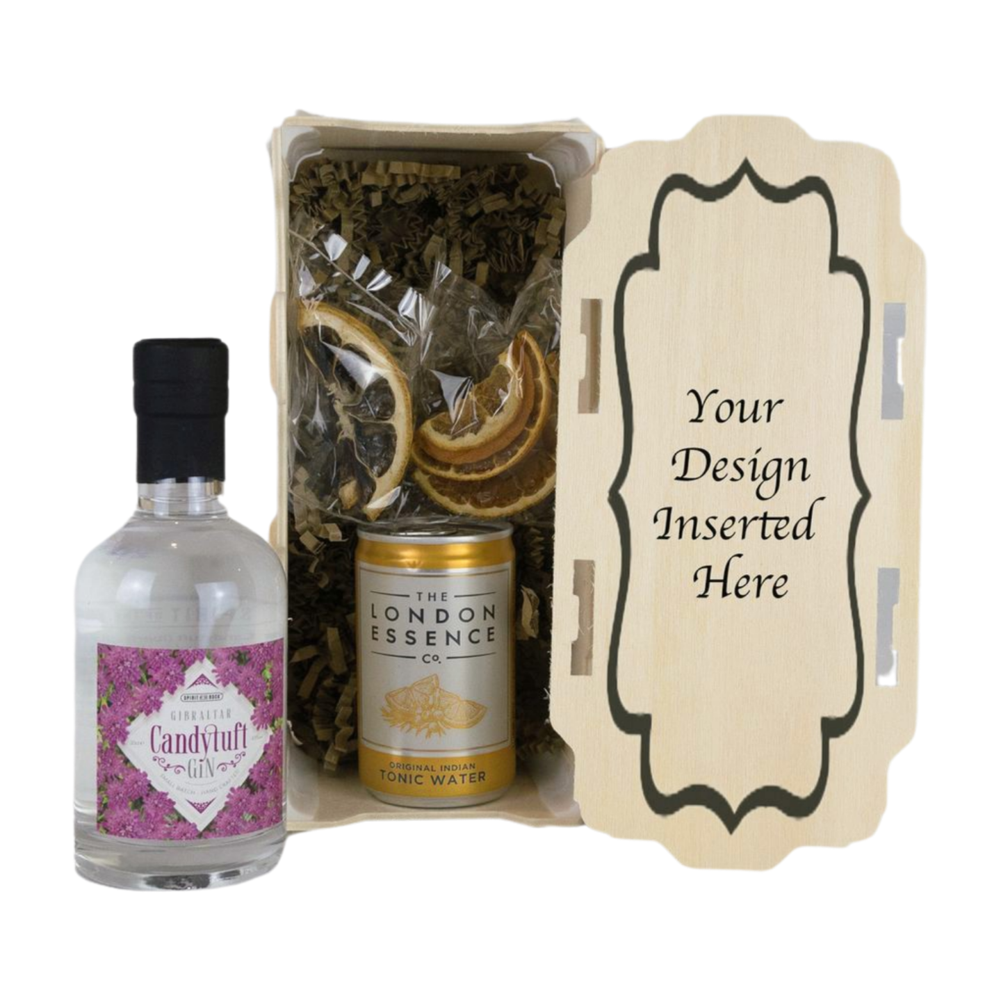 candytuft in stylish wooden gift box